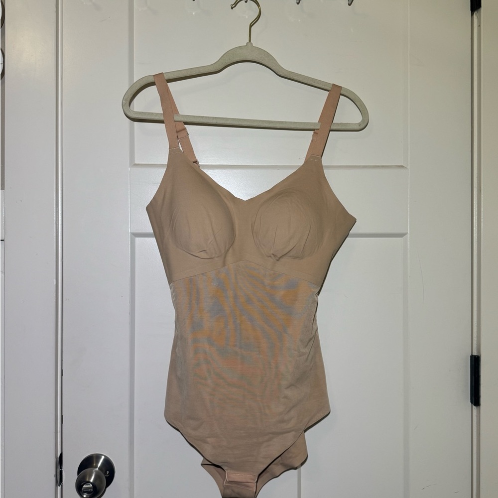 Honeylove Tan Bodysuit Top with Smooth Supportive Fit